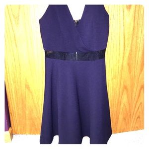 Royal blue and black dress